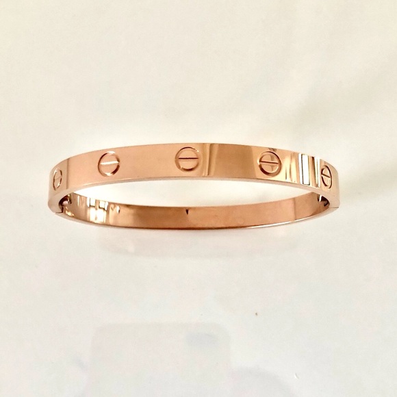 Rose Gold Screw Bracelet Cuff - Picture 7 of 8